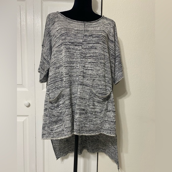 Free People melange black and gray sweater sweater - Picture 1 of 7